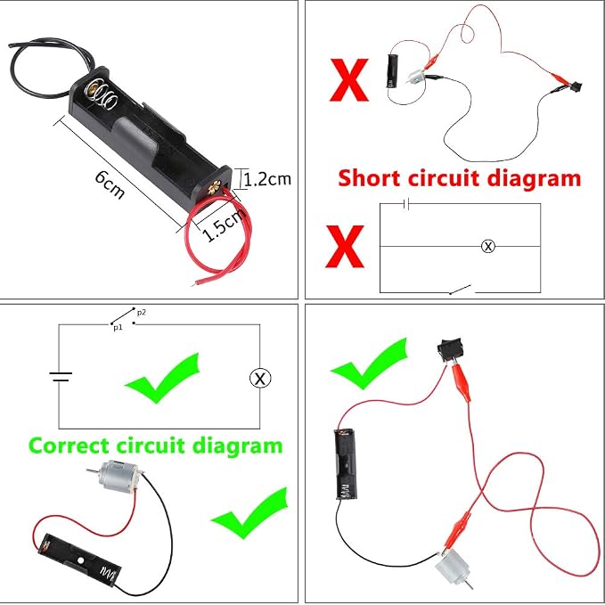 Sntieecr Electric Circuit Motor Kit, Dc Motor Kit with Small Electric Motor | Electric Circuit Kit for Kids, Educational Montessori Learning Kits for Kids DIY STEM Science Project
