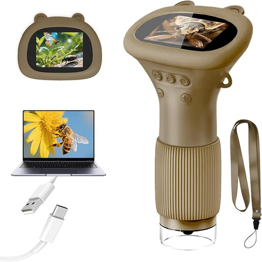 Acoath Microscope for Kids, 1000X Handheld Digital Miniscope with 2.0" Screen, Portable Pocket Microscope Education Toys Birthday Gifts for Age 3 4 5 6 7 8 9 10 Girls Boys