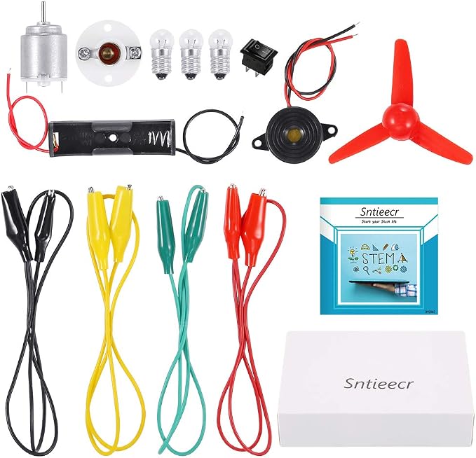 Sntieecr Electric Circuit Motor Kit, Dc Motor Kit with Small Electric Motor | Electric Circuit Kit for Kids, Educational Montessori Learning Kits for Kids DIY STEM Science Project