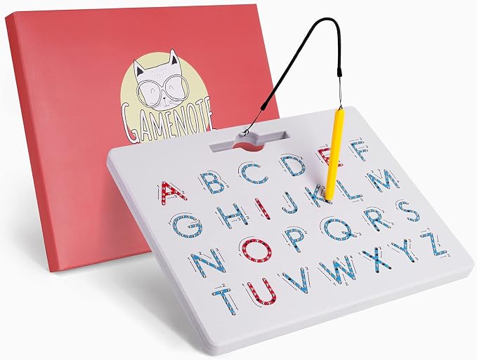 GAMENOTE Magnetic Letter Board Double Sided, ABC Alphabet Tracing Board | 2 in 1 preschool learning toy, uppercase lowercase letters, handwriting practice, educational classroom toy for toddlers kids
