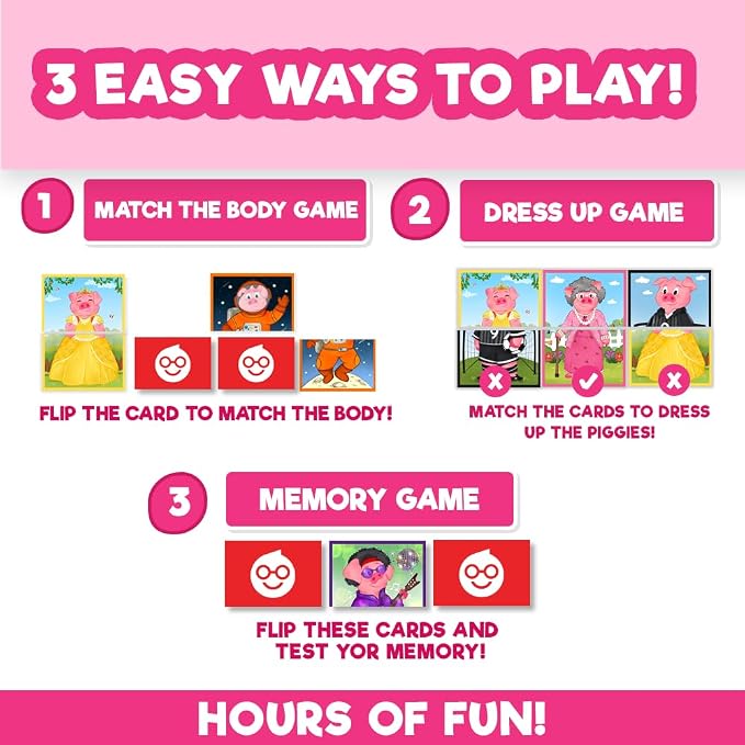 Doctor Jupiter Piggy Party Dress-up Game for Kids Ages 2-3-4 Year Old | Birthday Gift for Boys & Girls Ages 2,3,4, Piggy Party Dress-up Game, Toddler Educational Toy, Learning Activity Set