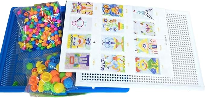 Colaxi Mushroom Nails Pegboard 296pcs – Early Learning Sorting Toy for Boys & Girls, Fine Motor Skill Development with Stacking Pegs, Storage Basket – Preschool Montessori Activity