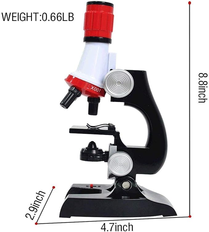 Little World Science Kits for Kids Beginner Microscope Kit with LED 100X 400X and 1200X Magnification Kids Educational Toy Birthday Halloween