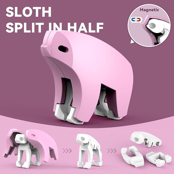 Magnetic Animal Building Toys, STEM Toddler Learning Toys 3D Puzzle Animals for Boys Girls, Educational Magnetic Travel Montessori Toy Sheep Wolf Reindeer Sloth,Unique Birthday Gift for Kids 3 4 5 6 7