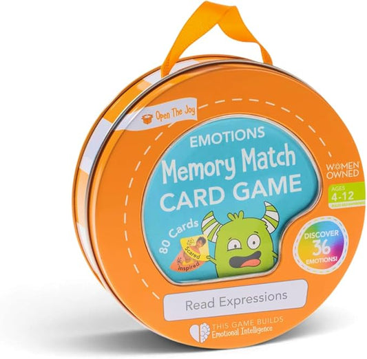 Open The Joy Emotions Memory Match Game – Kids SEL Card Game Tin