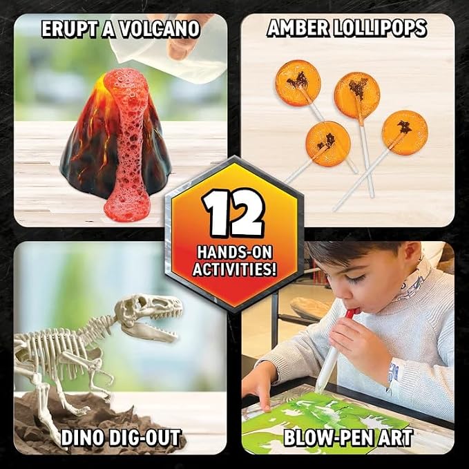 Abacus Brands Professor Maxwell's VR Dinosaurs - Kids Science Kit Ages 7+ | 60+ Piece Set, 40-Page Interactive Book, 20+ VR Experiences, 12 Hands-On Projects, AR Book, STEM Gift for Boys and Girls