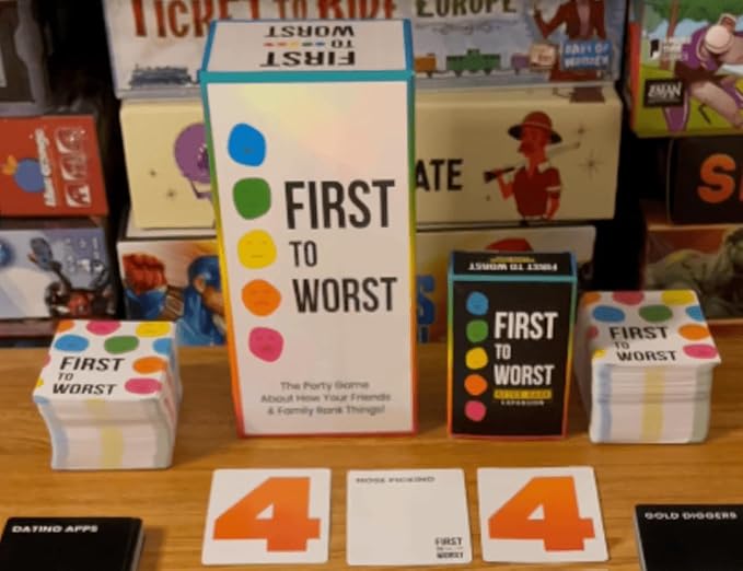 FIRST TO WORST Party Game – The Card Game About How Your Friends and Family Rank Things | Funny Ranking & Guessing Board Game for Friends & Family, Game Nights, Parties & Fun Gift Ideas