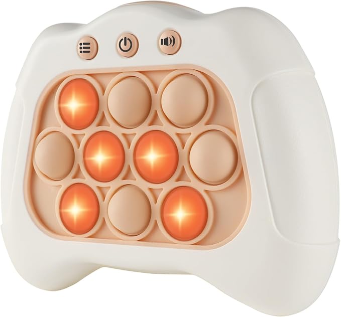 Intoypad Handheld Speed Push Pop Game Fun Sensory Fidget Toy for Kids White | A Fun Multiplayer Game Sensory Fidget ADHD Toys Birthday Gifts for 6 7 8 9 10 11 12 Years Old Kids Road Trip Travel Car Games