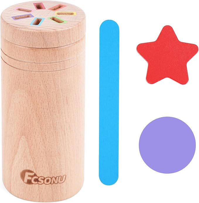 FCSONU Montessori Sorting & Fine Motor Skills Toys for Toddler 1-3(Pen Box) | 3in1 Sorting Box | Coin Box Toy, Learning Color Sorting Toys Sensory Toys, Easter Christmas Birthday Gifts for Boys Girls Kid