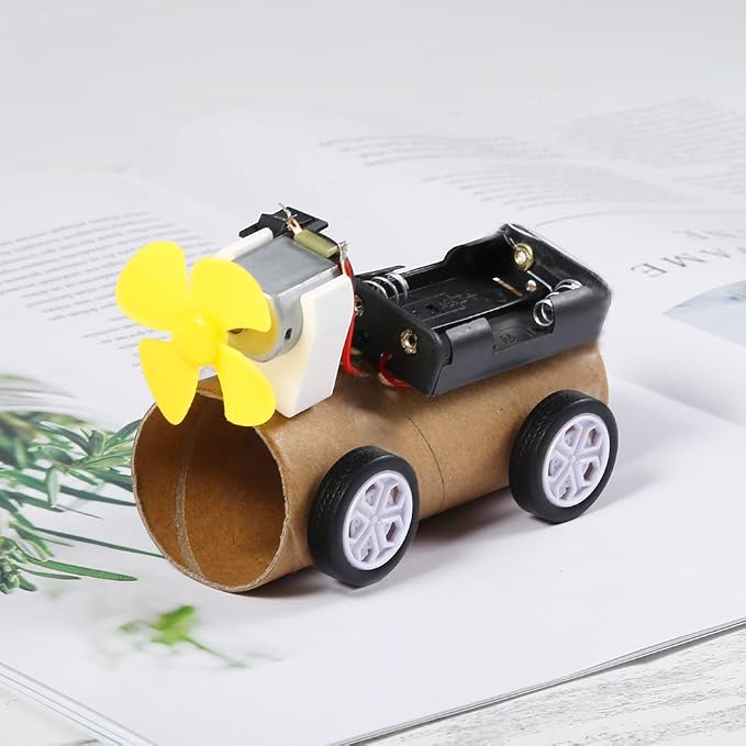 Sntieecr 6 Set 131 PCS DC Motors Kit, Mini Electric Motor 1.5-3V 15000RPM | with 66 PCS Plastic Gears, Shaft Propeller, Bulbs, Buzzer Sounder,Science Experiment Set for Kid DIY STEM Engineering Project