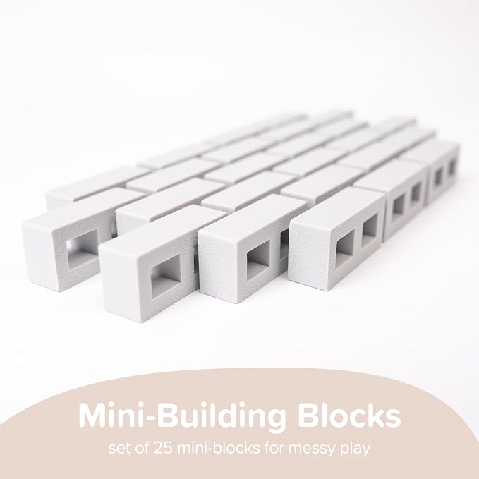 25 x Mini Blocks for Kids Construction | Silicone Tiny Bricks for Play | Kids Blocks For Small World Play | Sensory Play Small World Toys | Suitable for 2 years Plus | Tuff Tray Accessories