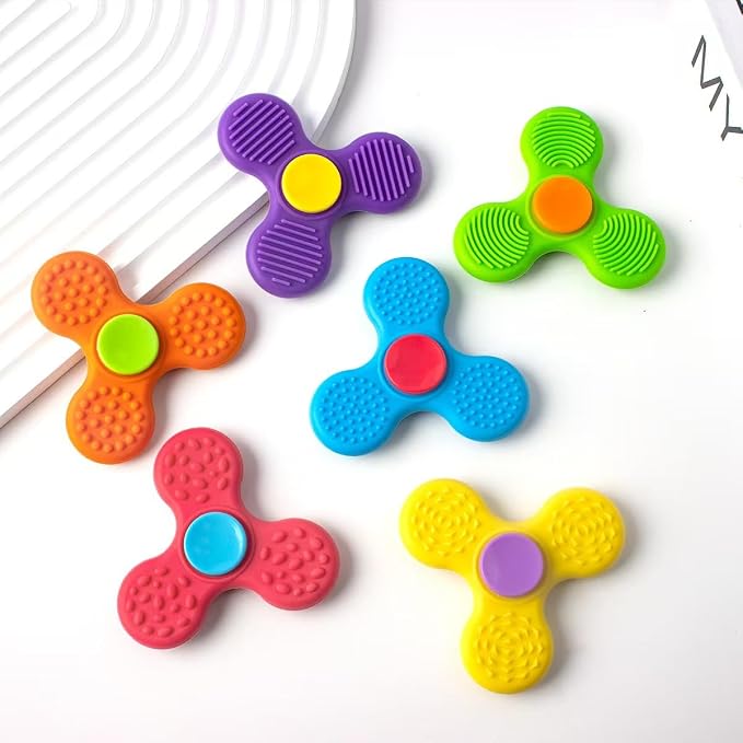 11PCS Silicone Spinners,Sensory Toys for Kids and Adults,Worry Stones for Anxiety,Quite Fidget Toys for Classroom, Prizes in Bulk for School, Classroom Prizes,Treasure Box Toys