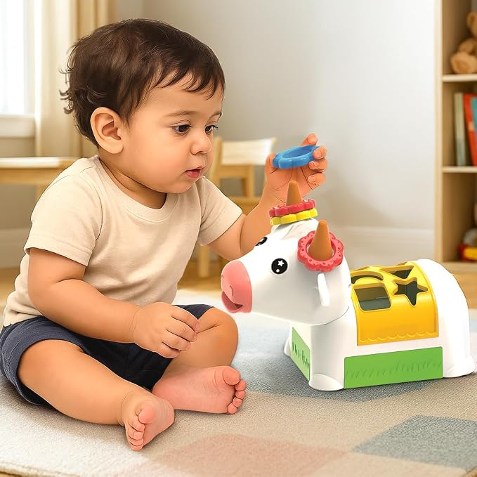 Imagimake Leaps & Bounds - Cow Shape Sorter, 5-in-1 Activity Toy, Ages 1+ | Early Learning Toy, Learn Shapes, Colors & Sorting Skills, Birthday Gift for Boys & Girls Ages 1,2,3 Years Old