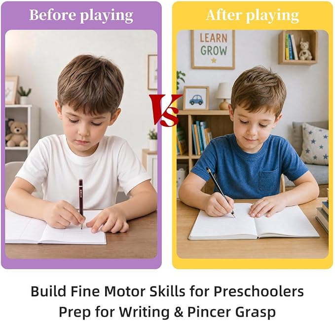Offelec Fine Motor Games, Color Sorting Toys for Little Hands, Special Education Stacking Toy