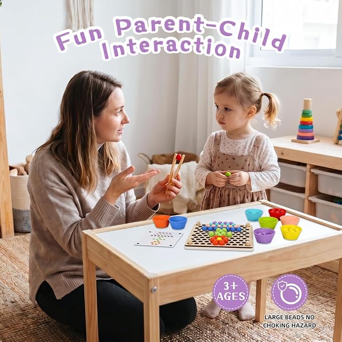 Offelec Fine Motor Games, Color Sorting Toys for Little Hands, Special Education Stacking Toy