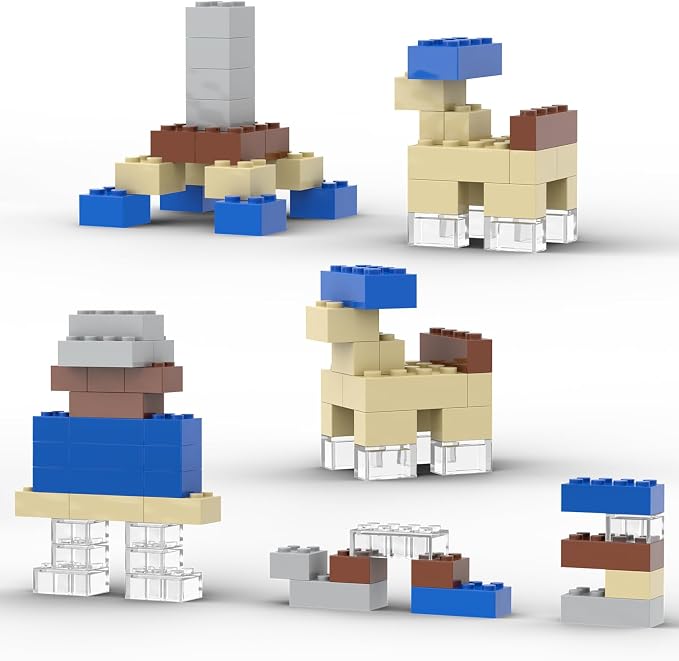300 Pcs Classic Building Bricks, Brown Bulk Bricks,Compatible with Major Brands Parts and Pieces, Creative Building Block Toys for Boys Girls Ages 6 7 8 9 10 Year Old