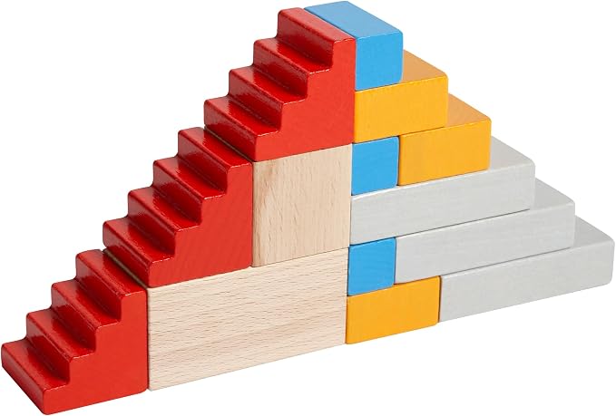 HABA Colored Wooden Building Blocks - Set of 85 Piece Set of Wooden Toys, Stacking Toys for Toddlers 1-3 Ideal Open Ended STEM Play (Made in Germany)