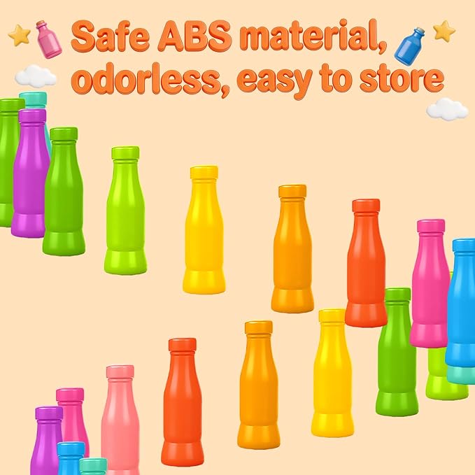 Vodolo 20pcs Bottle Color Match Game，Family Matching Games for Kids 8-12,Memory and Logical Training Bottle flip Game for fmaily, Party Activities