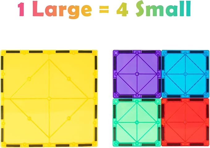 Gemmicc 12 PCS Large Magnetic Tiles,Jumbo Magnet Base Plates,STEM Magnetic Building Blocks for Kids Boys Girls