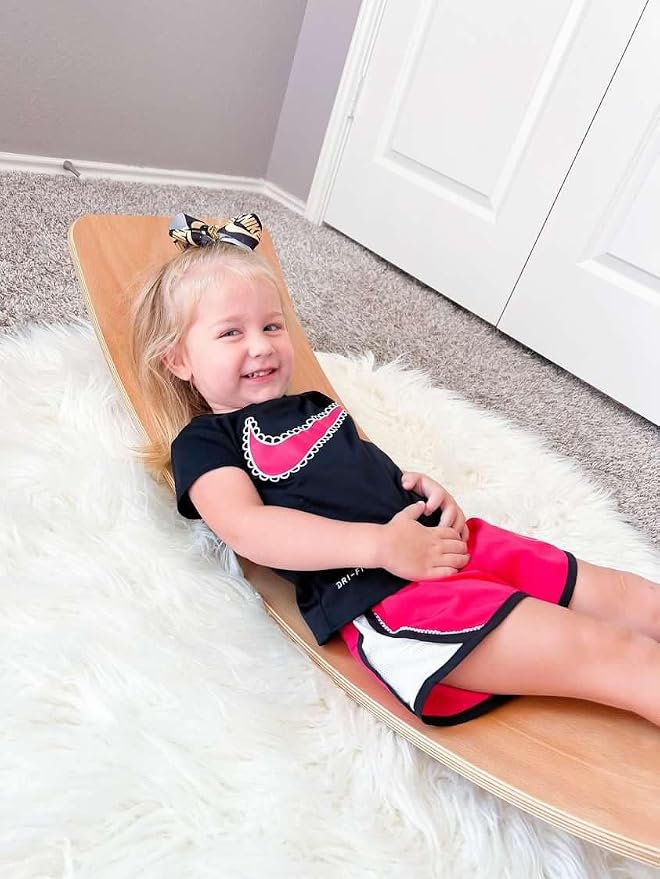 Natural Wood Balance Board for Kids | Montessori Wobble Board for Toddlers & Children Ages 3-8, Open-Ended Waldorf Learning Toy for Indoor Play, Core Balance Trainer, Birthday & Christmas Gift 2026