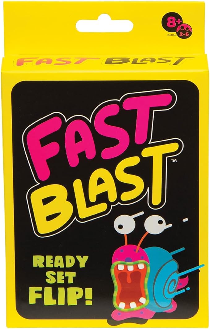 Fast Blast - Card Game for Families and Friends for Family Game Night - Quick-Replayable Game for 2 to 6 Players, Family Card Games for Ages 8 and Up | Simultaneous speed play, match colors or numbers, 155 cards, Speedy Snail wild cards, no batteries