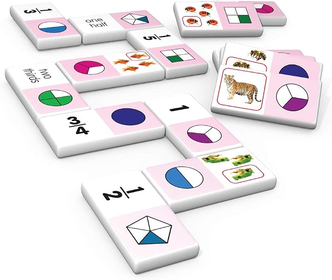 Junior Learning JL485 Fraction Dominoes, Multi 7.8 H x 4.7 L x 1.5 W