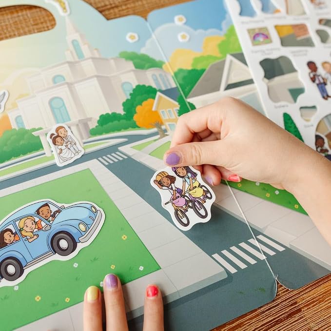 My Living The Gospel Jelly Sticker Quiet Book with Reusable Silicone Stickers for Toddlers and Preschoolers, Church Quiet Entertainment, Board Book