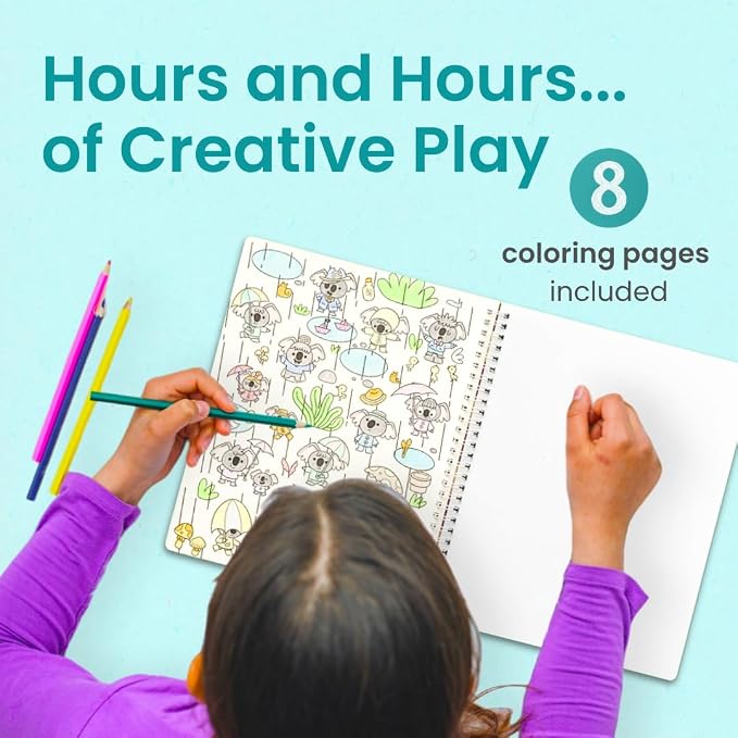 Cupkin Koality Time Cute Koala Coloring & Sticker Book | 300+ Stickers | Spiral-bound kids craft format with 8 scenes, 8 art pages, side-by-side viewing, and an easy-peel design for ages 2–8