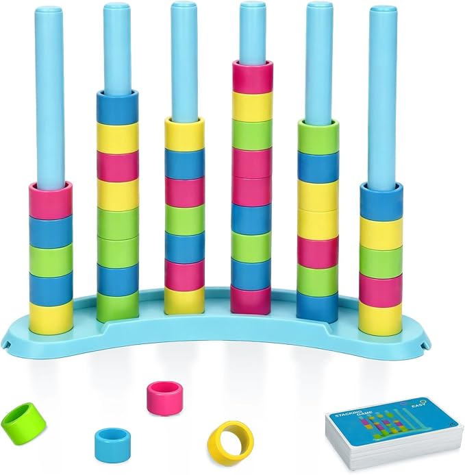 iuuoi Color Matching Challenge Puzzle Game 1 Pack – Fast Pattern Color Sorting & Stacking Toys, Fun Family Board Game for Kids 6-8-12 & Adults, Birthday for Boys & Girls