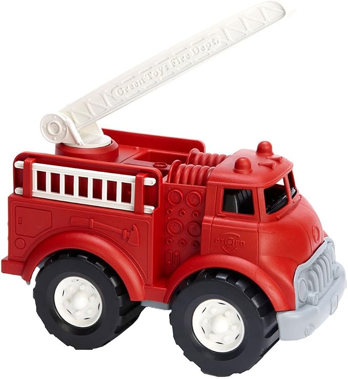 Green Toys Fire Truck - Bpa Free, Phthalates Free Imaginative Play Toy for Improving Fine Motor, Gross Motor Skills. Toys for Kids