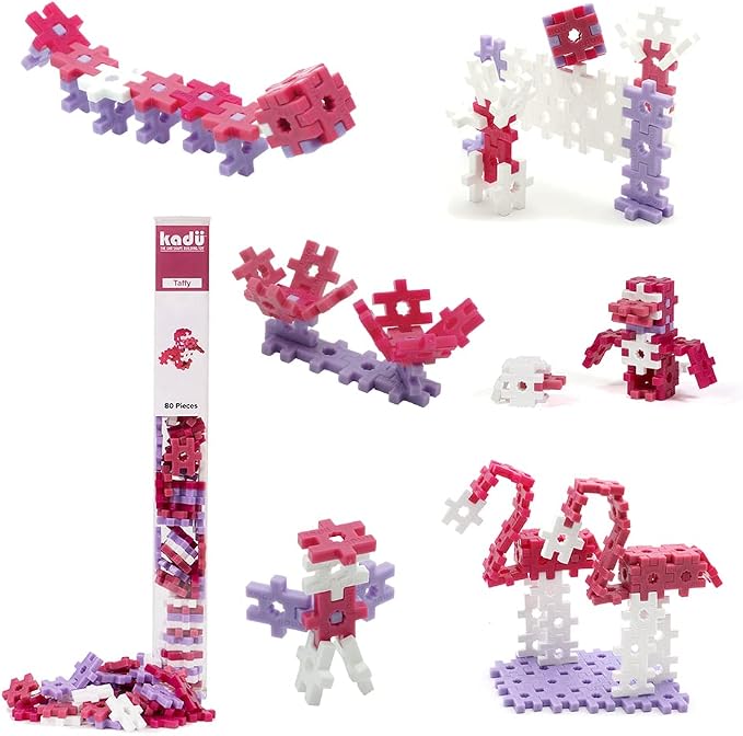 KADÜ 250 Piece Taffy Set Kids Age 5+ Building Block STEM Interlocking Toy | Creative Mini Sensory Construction Puzzle tiles - Open Ended Play Gift Boys + Girls - Classroom Homeschool Manipulatives