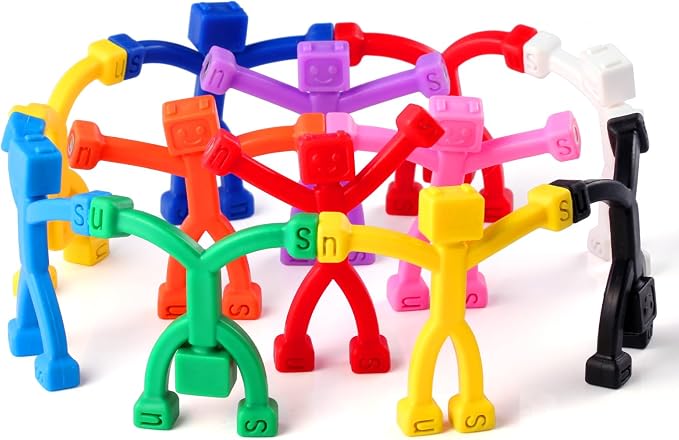 12pcs Magnetic Robote Figures for Kids 3-8 Travel STEM Fidget Toy | Safe ASTM-certified, Quiet Play for Airplane Car Trips Restaurant, Develops Creativity for Classroom Rewards Stocking Stuffer