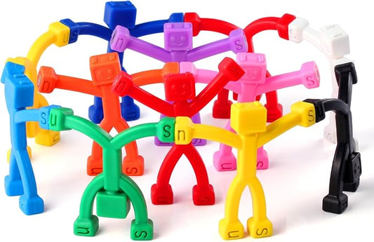 12pcs Magnetic Robote Figures for Kids 3-8 Travel STEM Fidget Toy | Safe ASTM-certified, Quiet Play for Airplane Car Trips Restaurant, Develops Creativity for Classroom Rewards Stocking Stuffer