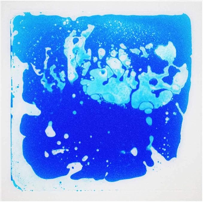 LONGKING Liquid Sensory Tiles, 12"x12", Blue | Sensory floor tiles, soft liquid gel, 12"x12", color movement play mat, playroom classroom daycare