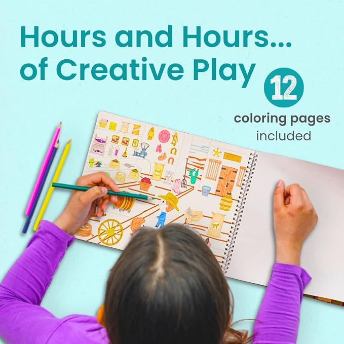 Cupkin A Day at The Museum Coloring & Sticker Activity Book | 500+ Stickers | Spiral-bound kids craft format with 12 scenes, 12 art pages, side-by-side viewing, and an easy-peel design for ages 2–8
