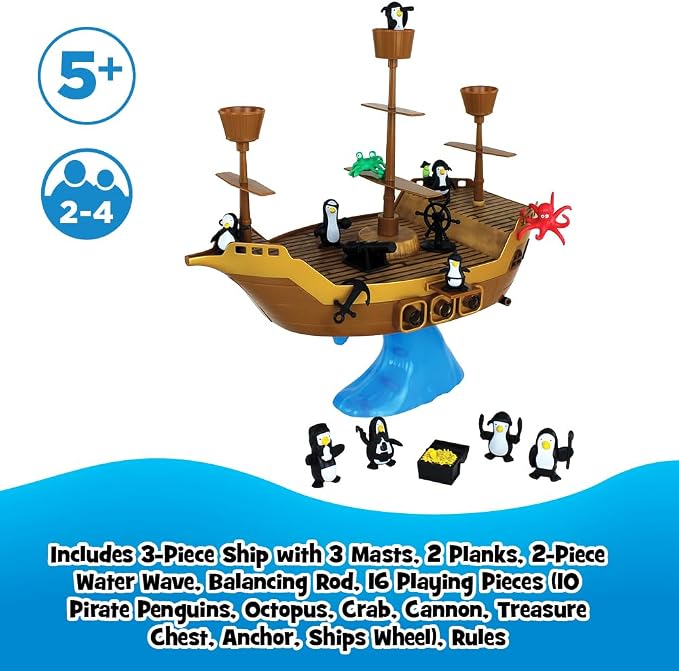Don’t Rock the Boat Board Games for Family Night, Hand & Eye Coordination | Family Game, Kids Games, Multi-Player, Board Games for Family Night, Preschool Toys, Hand-Eye-Coordination Game