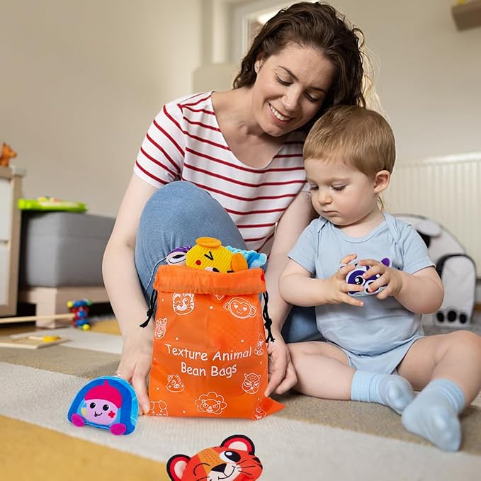 Sensory Bean Bag for Kids 12 Pack,Texture Beanbags Sensory Toys for Autism | Cute Animal Beanbags,Sensory Toys for Toddlers Kids Learning,Sensory Play Fine Motor Anxiety Relief