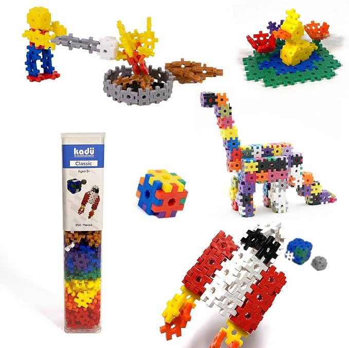 KADÜ 250 Piece Classic Set Kids Age 5+ Building Block STEM Interlocking Toy | Creative Mini Sensory Construction Puzzle tiles - Open Ended Play Gift Boys + Girls - Classroom Homeschool Manipulatives