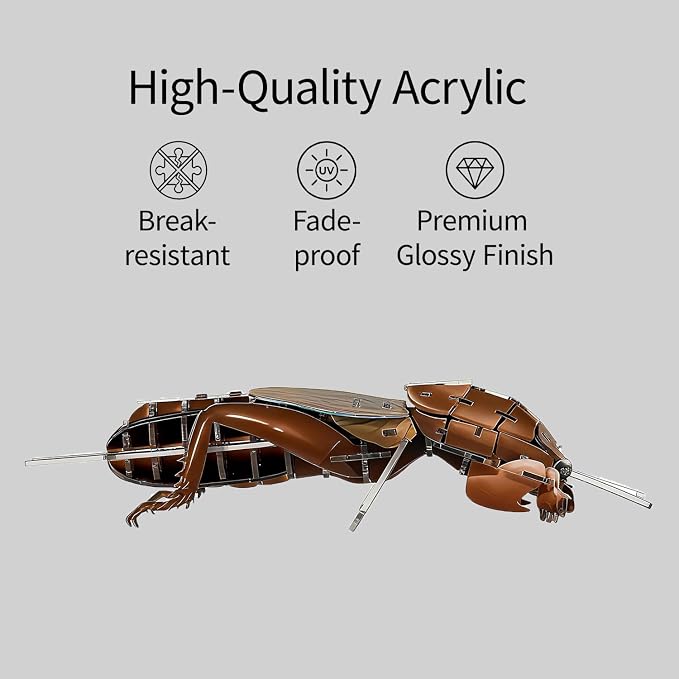3D Acrylic Insect Puzzle DIY Bug Model Kit Animal STEM Gift | Building Kits Crafts Figurine Sculpture Nature Decoration Educational Display Toys for Kids Teens and Adults (Mole Cricket)