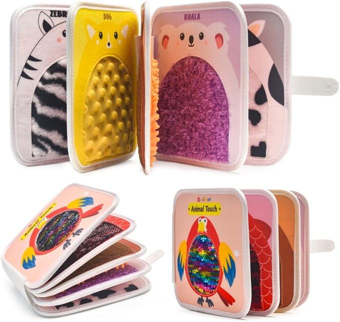 Cute Animal Touch Book Textured Sensory Toys for Autistic Children Disorder Fun Toys Autism Sensory Mats Tiles Products Tactile for Learning, Stimulation & Play