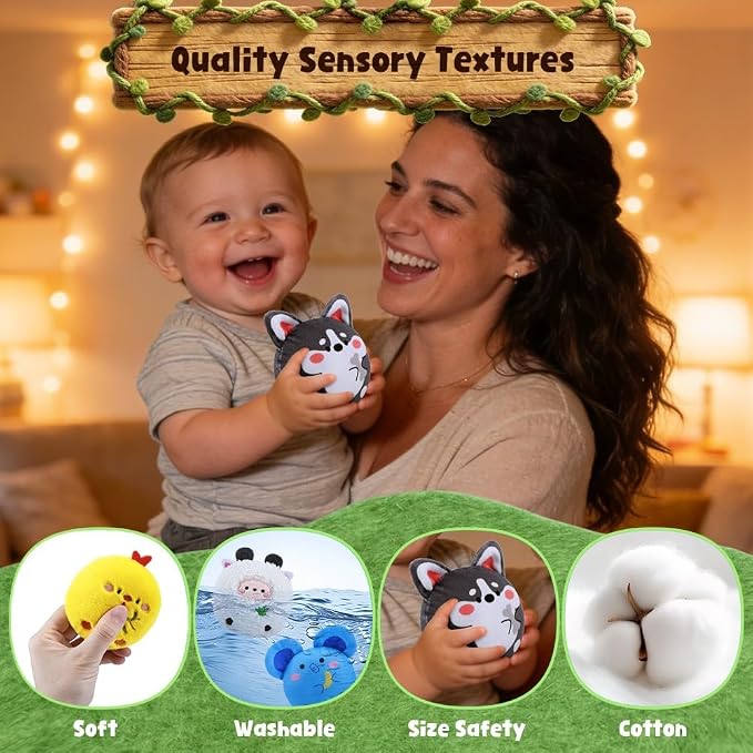 Sensory Toys Texture Bean Bags for Kids, 10 Packs | Texture Sensory Beanbags, Sensory Toys for Autism Kids, Animal Sensory Fine Motor Toys, With Storage Bag