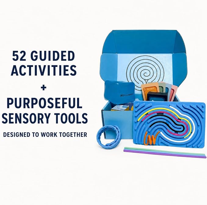 The Calm Kit by Pillowmint – Calm Down Corner Must-Haves with 52 Mindfulness Activity Cards & Sensory Tools for Emotional Regulation | Classrooms, Counseling & Home