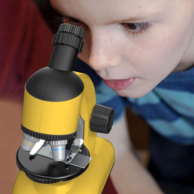 Microscope Kit for Kids - LED 40X-1200X Magnification Science Toy, Slides With Specimens, STEM Kit for Students