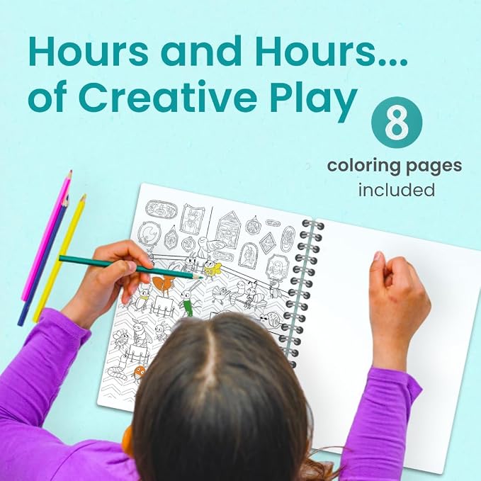 Cupkin The Life of Busy Bugs Coloring & Sticker Book | 300+ Stickers | Spiral-bound kids craft format with 8 scenes, 8 art pages, side-by-side viewing, and an easy-peel design for ages 2–8