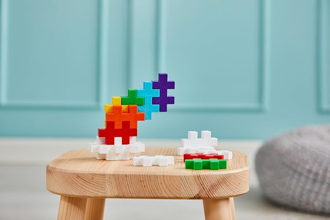 Plus-Plus - BIG Rainbow Tube 15 Pieces - Creative Educational Game for Children 1 Year+ - Fun Activity, Colorful Construction, Educational Gift