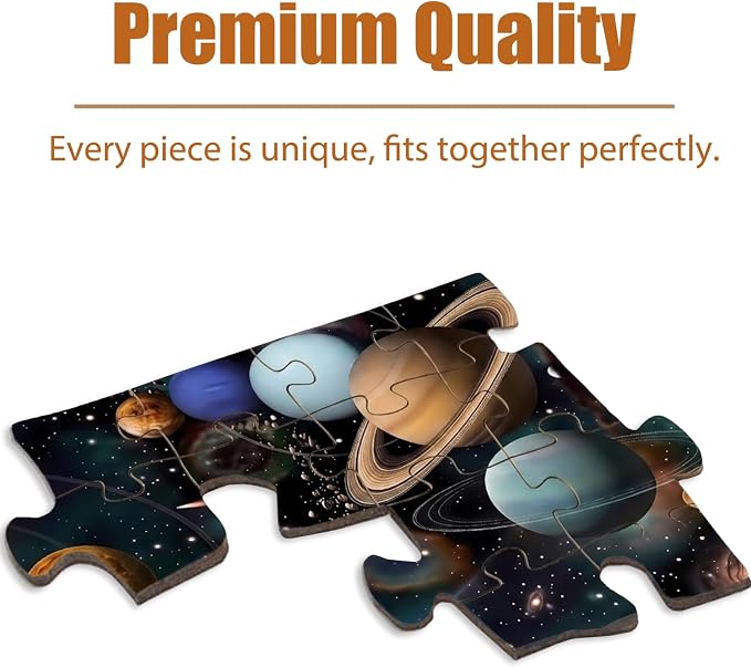 100 Piece Puzzles for Kids, Adults & Seniors, Educational Solar System Planets Jigsaw Puzzles for Kids Ages 4-6 5-8, Space Learning Toy Gifts for Boys and Girls - Every Piece is Unique