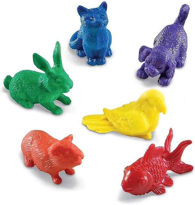 Learning Resources Domestic Pets Counters - Counting and Color Sorting, Toddler Activities Toys, Sensory Bin, Montessori, Fine Motor Skills, Manipulatives for Preschoolers, Gifts for Boys and Girls