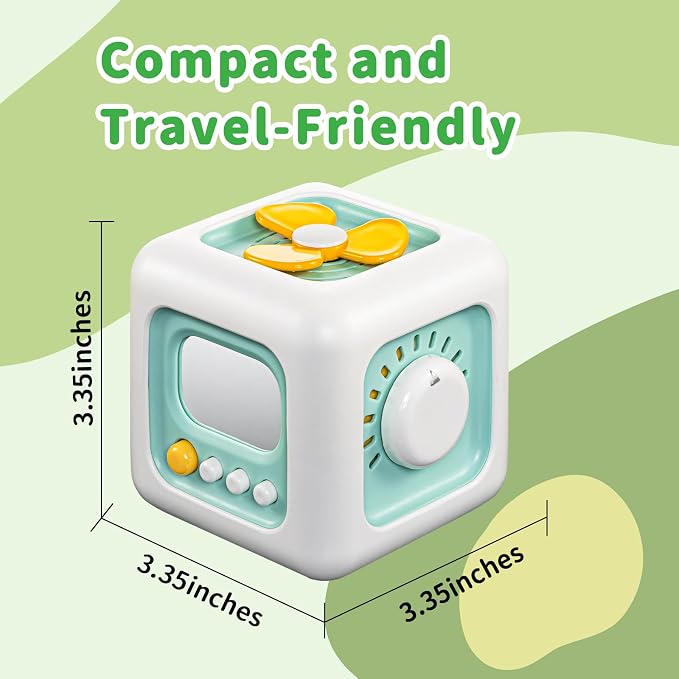 SOCBTNSO Montessori Busy Cube Travel Toy for Toddlers | Learning Fine Motor Skills, 1st Birthday Gifts for 1 Year Old, 6 9 12 Months Baby