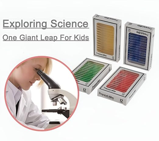48pcs Microscope Slides with Specimens for Kids – Kids Prepared Stereo Microscope Slides for Stereo Microscope and Other, Animals Insects Plants Flowers Specimens | Prepared Stereo Microscope Slides, Animals, Insects, Plants & Flowers Specimens