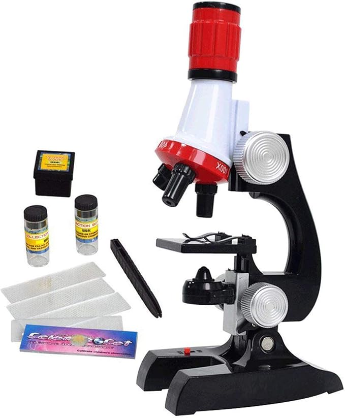 Little World Science Kits for Kids Beginner Microscope Kit with LED 100X 400X and 1200X Magnification Kids Educational Toy Birthday Halloween
